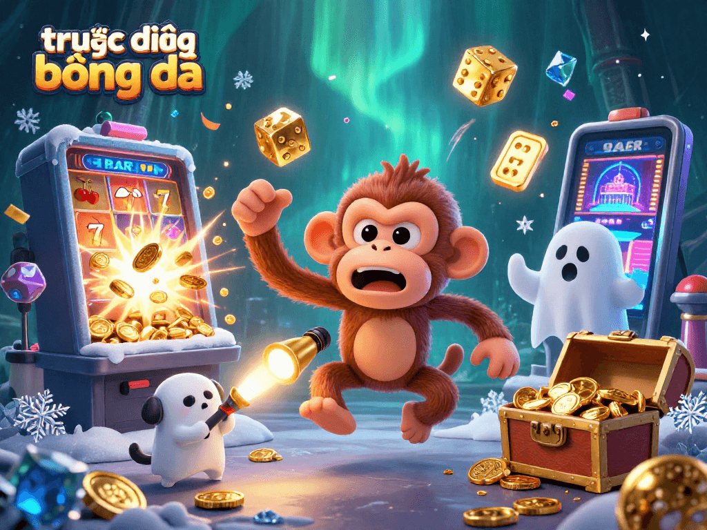 Experience trực tiếp bóng đá with dynamic 3D gaming characters in a lively casino scene.
