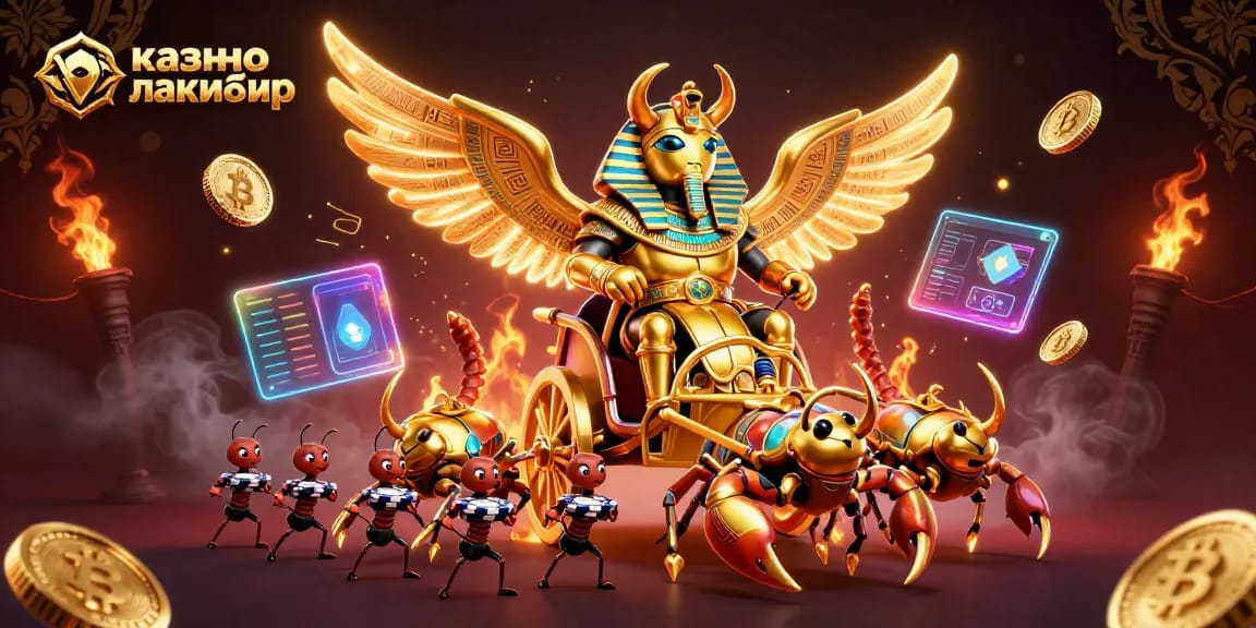 Experience thrills at казино лакибир with vibrant gaming elements and a dynamic 3D illustration.