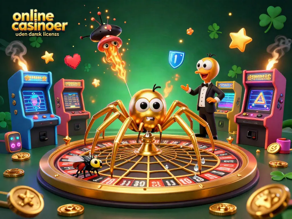 Engage with online casinoer uden dansk licens featuring a golden roulette wheel scene.