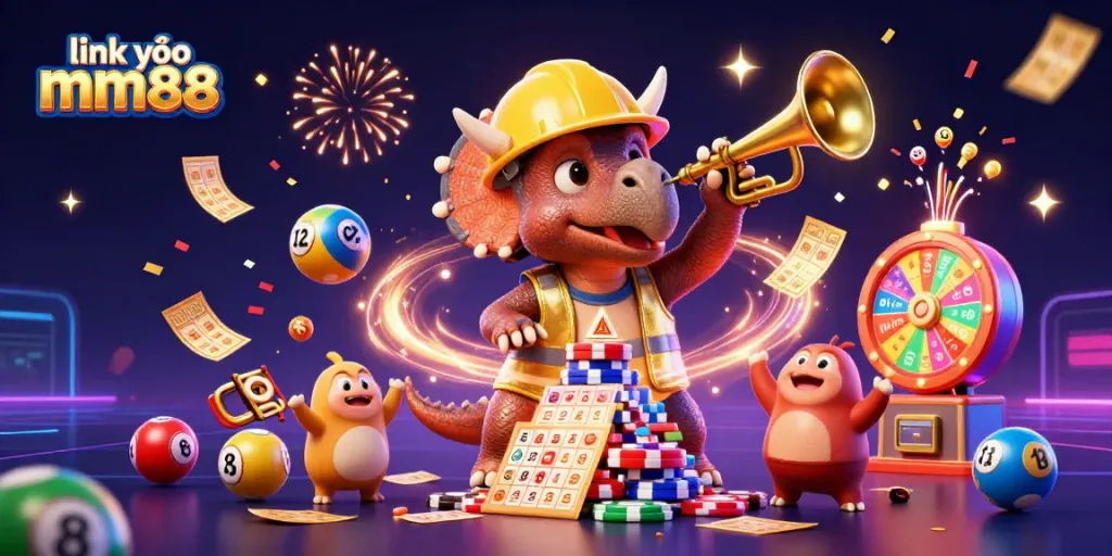 Play exciting games at link vào mm88 online casino with vibrant poker chips and colorful lottery elements!