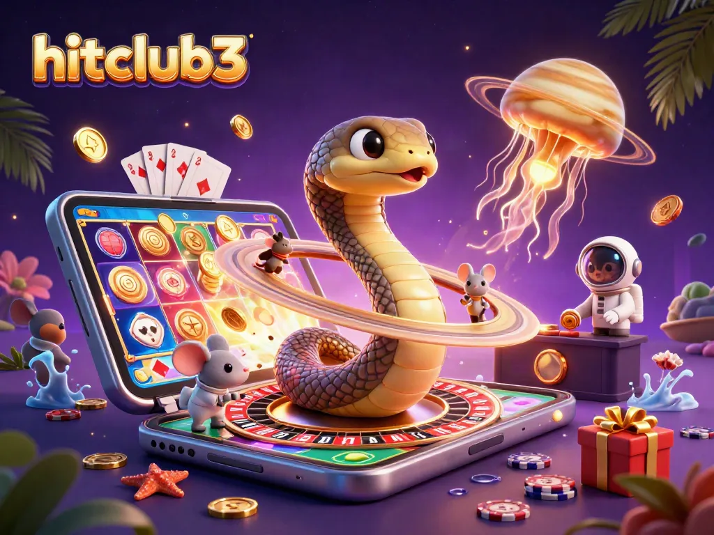 Experience the thrill of hitclub3 with slots, deals, and vibrant gaming elements in an engaging cosmic setting.