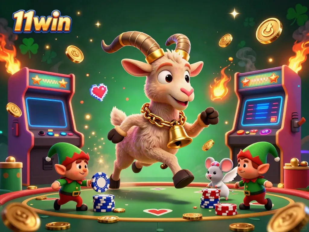 Experience thrilling gameplay at 11win with vibrant characters and casino action in an exciting illustration.