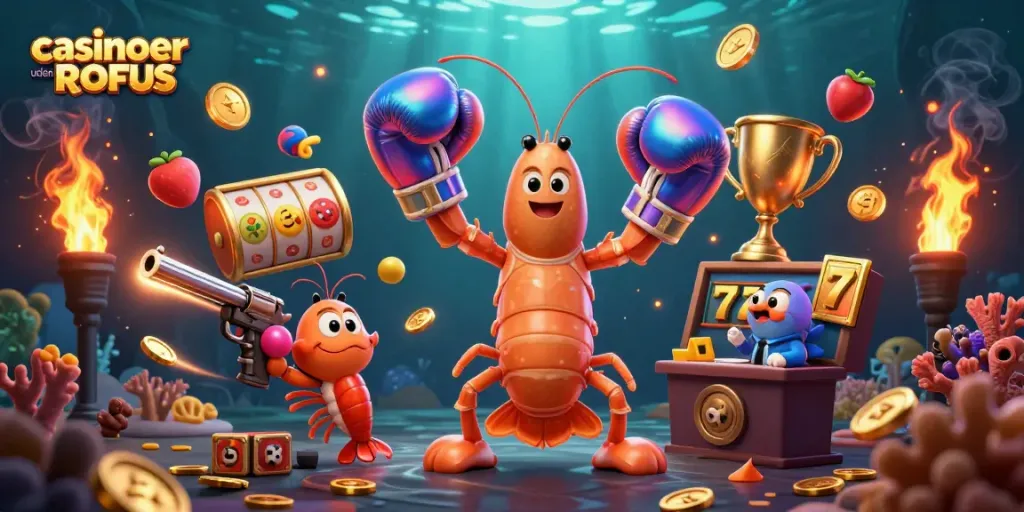 Betting on casinoer uden ROFUS with vibrant mantis shrimp and lively slot elements in action.