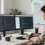 Professional workspace illustrating the WPS Official Website in a software development environment.
